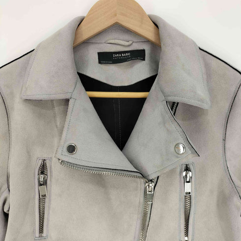 ザラ ZARA スエード ダブル ライダース  ジャケット レディース import:M